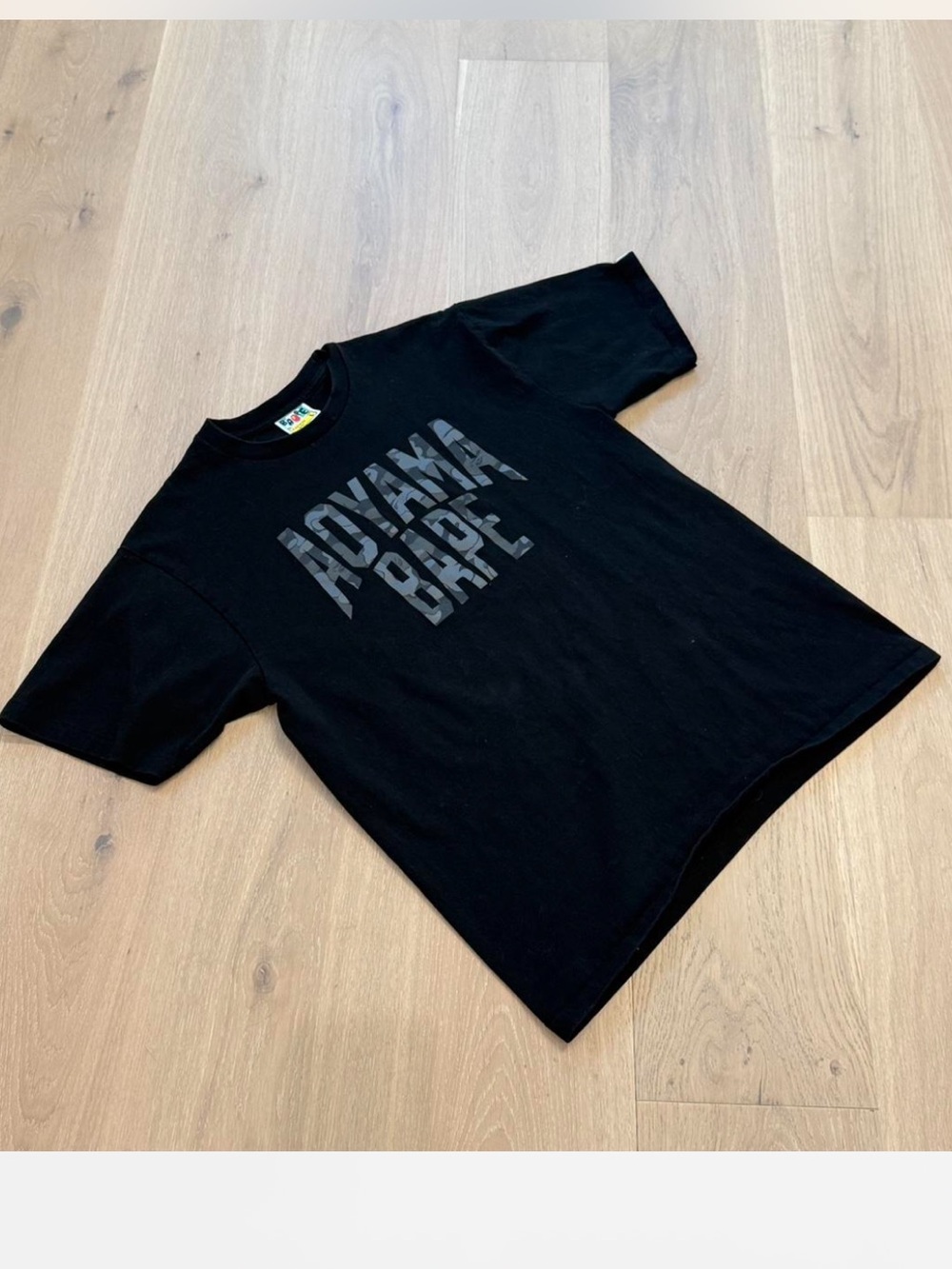 Authentic A Bathing Ape Aoyama Bape camo logo tee